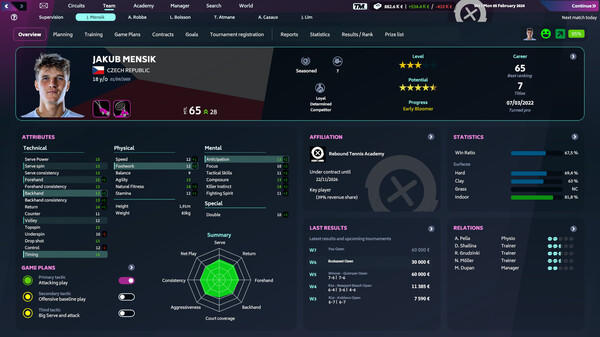 undefined Tennis Manager 2024 杉果游戏 sonkwo